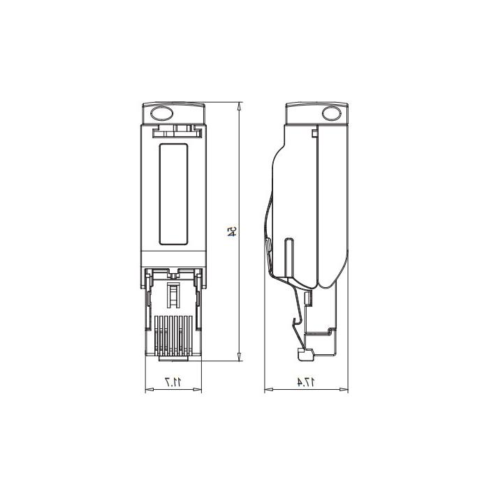 RJ45以太网猫.6a 10Gbps，绝缘位移连接技术，金属屏蔽，0CF181 